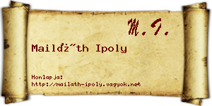 Mailáth Ipoly névjegykártya